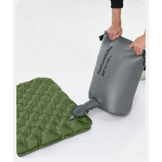 Матрац надувний надлегкий двомісний Naturehike CNK2450WS014, із мішком для надування, прямокутний зелений