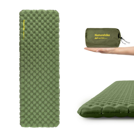Матрац надувний надлегкий одномісний Naturehike CNK2450WS014, прямокутний зелений