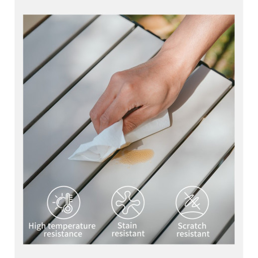 Складаний стіл Naturehike Simple Star T01 CNK2550JJ018, 89х60 см, алюміній, бежевий