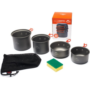 Набір посуду для кемпінгу 4 од. Naturehike NH15T401-G, алюміній