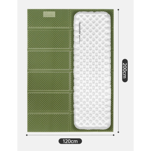 Килимок складаний подвійний IXPE Naturehike CNK2450WS044, алюмінієва плівка, 200x120х1,8 см, синій