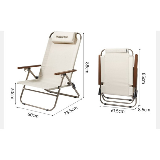 Крісло складане Naturehike CNK2550JJ012, сталь, бежевий