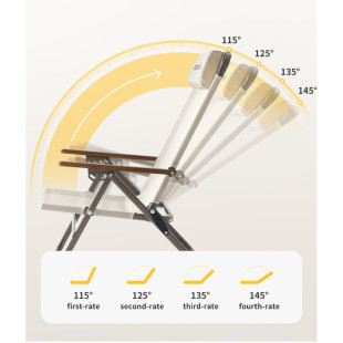 Крісло складане з регульованим нахилом Naturehike CNK2550JJ012, вуглецева сталь, бежевий