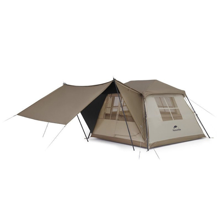 Намет з навісом Naturehike Village CNK2300ZP021, коричневий
