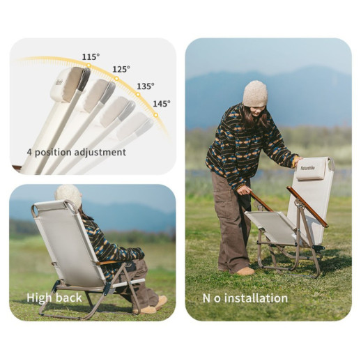 Крісло складане Naturehike CNK2550JJ012, сталь, чорний