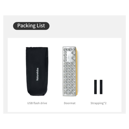 Килимок складний IXPE Naturehike CNK2550WS030, алюмінієва плівка, 18 мм, медово-золотий