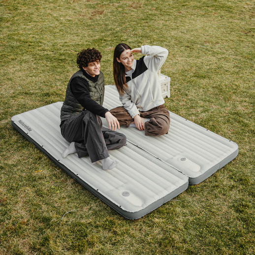 Матрац надувний одинарний Naturehike CNK2450WS034, 95 мм, із мішком для надування, білий