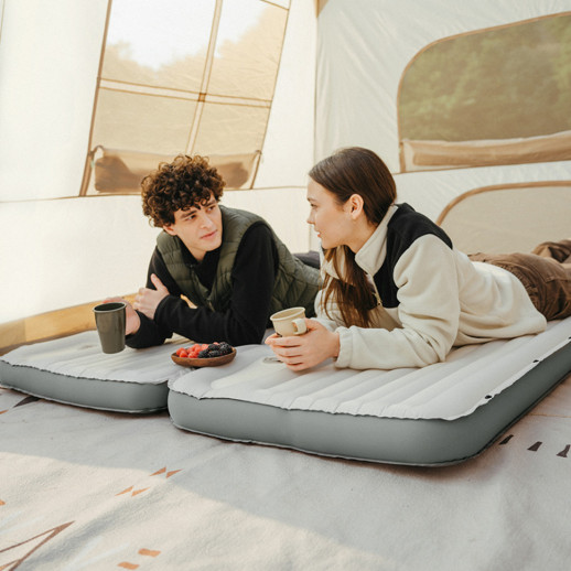Матрац надувний одинарний Naturehike CNK2450WS034, 95 мм, із мішком для надування, білий
