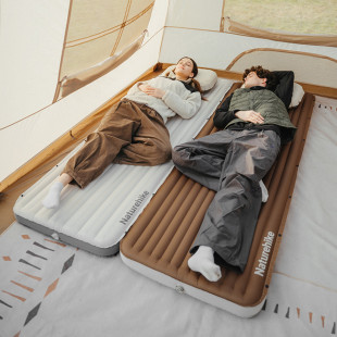 Матрац надувний одинарний Naturehike CNK2450WS034, 95 мм, із мішком для надування, коричневий