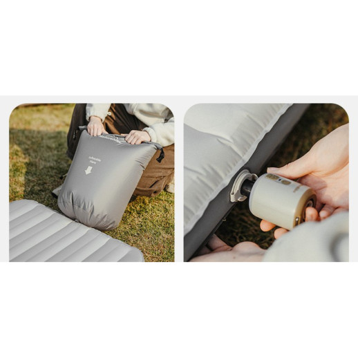 Матрац надувний одинарний Naturehike CNK2450WS034, 95 мм, із мішком для надування, коричневий