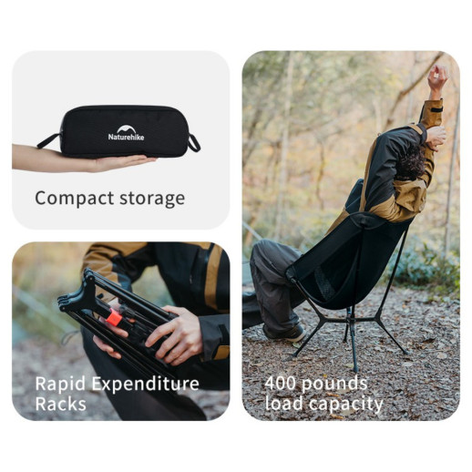 Стілець складаний ультралегкий Naturehike CNK2550JJ013 Yamami YL01, розмір М, алюміній, оливковий