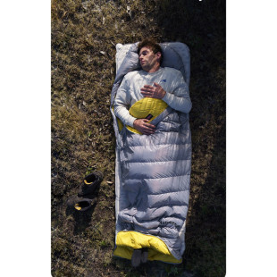 Спальник з натуральним пухом Naturehike CW700 CNK2450WS048, p-р L, чорно-блакитний