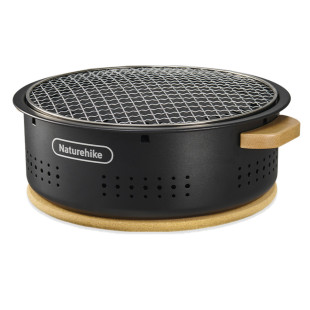 Настільна кругла піч із решіткою Naturehike CNK2550CF010, 36*32.6*12 см, хромоване залізо