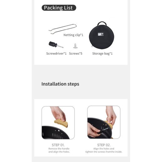 Настільна кругла піч із решіткою Naturehike CNK2550CF010, 36*32.6*12 см, хромоване залізо