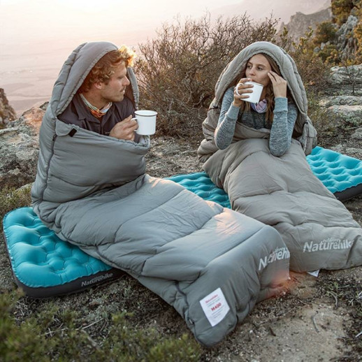 Спальник з капюшоном Naturehike M400 NH20MSD02, (1°C), лівий, сірий (6927595776049)