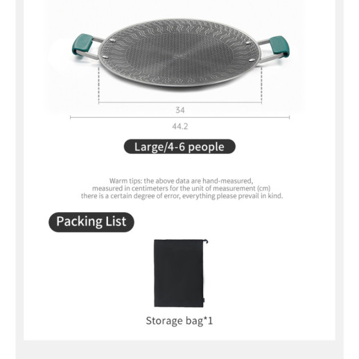 Сковорода з нержавіючої сталі з силіконовими ручками Naturehike CNK2550CF011, 34 х 34 см