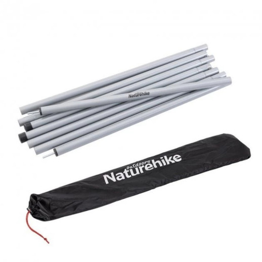 Стійки для тенту сталеві оцинковані Naturehike Steel poles Updated NH19PJ042, 25мм*2.4м, сірі (2 шт)