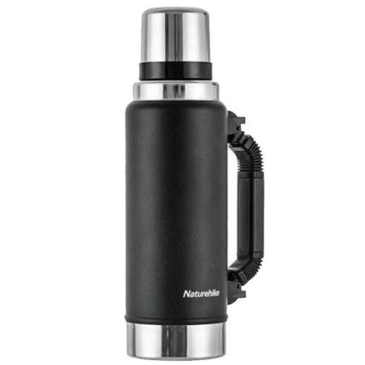 Термос з ручкою Naturehike Q-9H NH19SJ011, 304 сталь, 1.25 л, Чорний