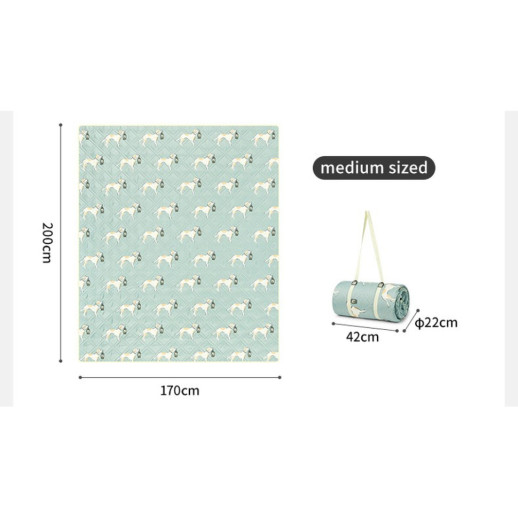 Килимок для пікніка Naturehike CNK2350WS010 170*200 см, блакитний із принтом