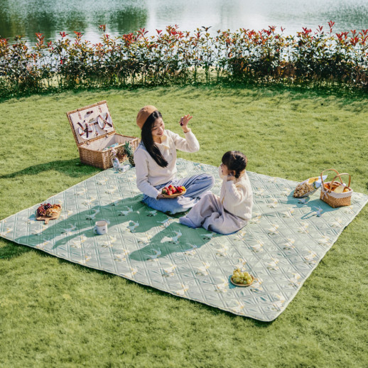 Килимок для пікніка Naturehike CNK2350WS010 170*200 см, блакитний із принтом