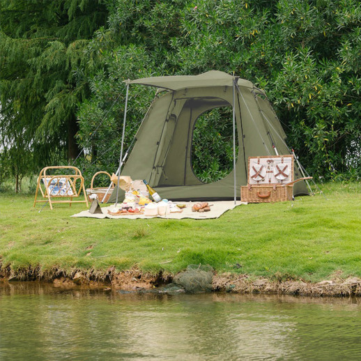 Намет тримісний Naturehike UPF 50+ Ango pop up NH21ZP010, 210T зі стійками, темно-зелена