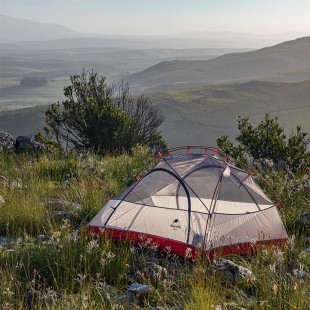 Намет надлегкий двомісний з футпринтом Naturehike Star-River 2 Updated NH17T012-T, 210T, сіро-червоний