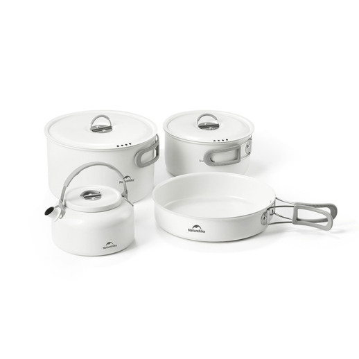 Чайник з керамічним антипригарним покриттям Naturehike CNK2450CF013 0,8 л, алюміній, білий