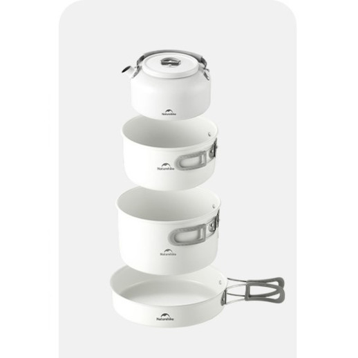 Чайник з керамічним антипригарним покриттям Naturehike CNK2450CF013 0,8 л, алюміній, білий