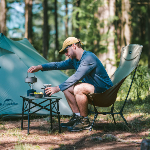 Стілець складаний ультралегкий Naturehike CNK2550JJ013 Yamami YL01, розмір L, алюміній, оливковий