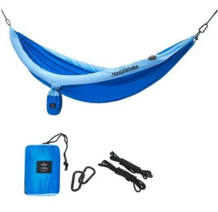 Гамак Naturehike 210T Inflatable pipe 2-місний NH18D002 - C lake blue