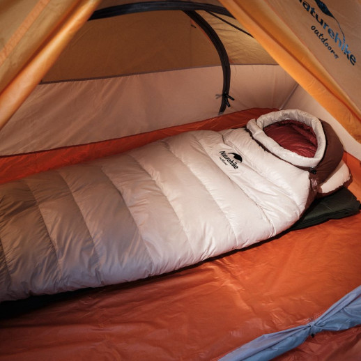 Спальник з натуральним пухом Naturehike Snowbird NH20YD001,p-р L, коричневий 560 г