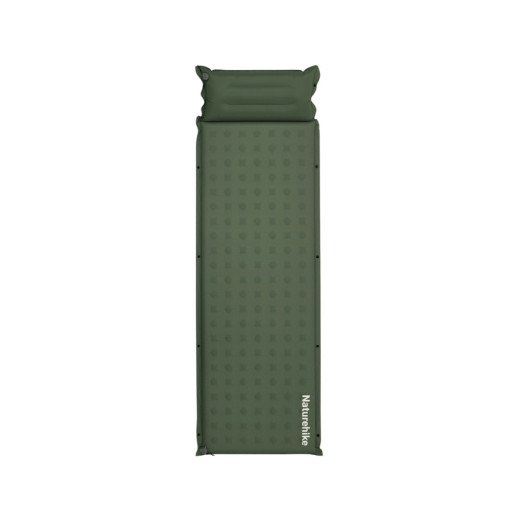 Килимок надувний із подушкою одномісний Naturehike CNK2550WS025, 60 мм, зелений