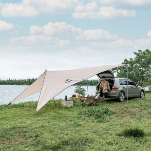 Тент для кемпінгу Naturehike Car Rear Canopy NH21TM001, 590х340 см, золотий( з трьома стійками)
