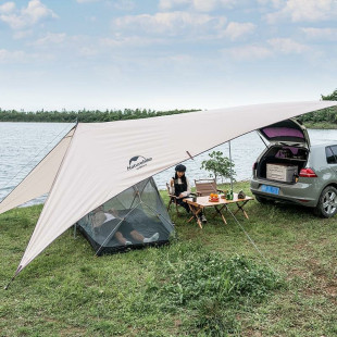 Тент для кемпінгу Naturehike Car Rear Canopy NH21TM001, 590х340 см, золотий( з трьома стійками)
