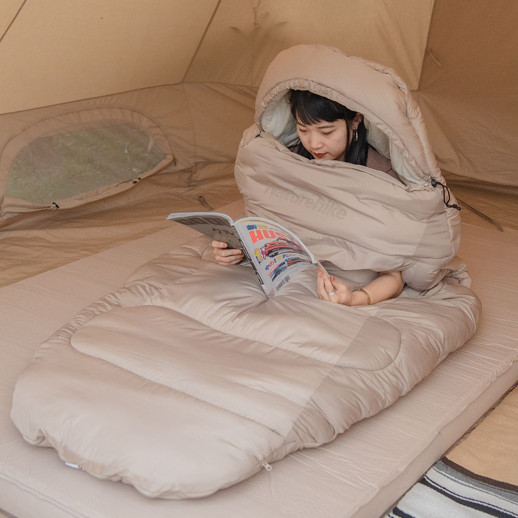 Спальний мішок овальний Naturehike PS300 NH20MSD03, правий, сірий