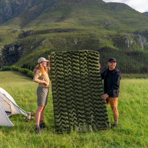 Матрац подвійний Naturehike CNK2550WS019, 65 мм, із вбудованою помпою, синій