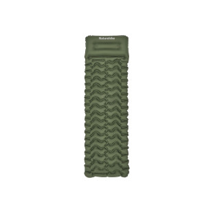 Матрац надувний одинарний Naturehike CNK2550WS019, 65 мм, із мішком для надування, зелений
