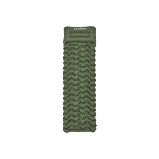 Матрац надувний одинарний Naturehike CNK2550WS019, 65 мм, із мішком для надування, зелений