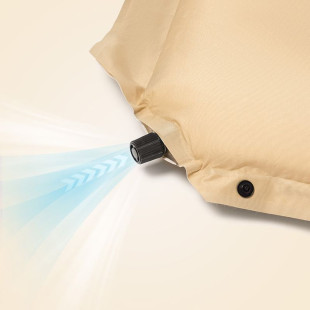 Килимок самонадувний двомісний з подушкою Naturehike CNK2300DZ014, 60 мм, бежевий (6976507663922)