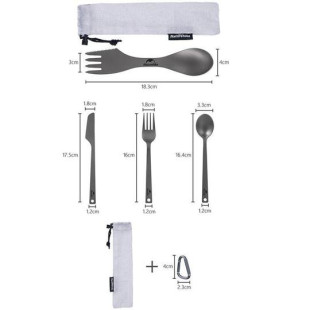 Ложка-вилка Naturehike Titanium NH19T012, алюміній