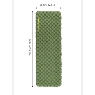 Матрац надувний надлегкий Naturehike CNK2450WS014, із мішком для надування, прямокутний зелений 186 см