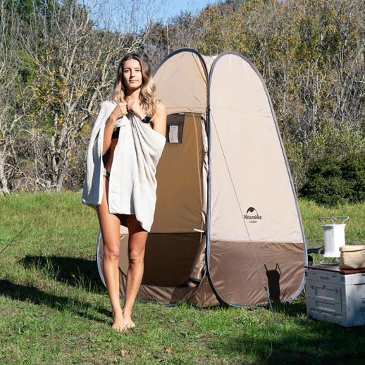 Душевая палатка раскладная Naturehike NH17Z002-P, коричневая (6927595776100)