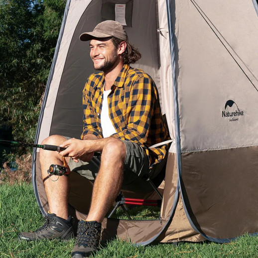 Душевая палатка раскладная Naturehike NH17Z002-P, коричневая (6927595776100)