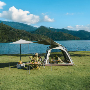 Палатка четырехместная с тентом автоматическая Naturehike Ango CNK2550WS010, коричневая