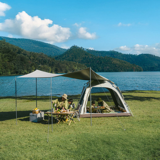 Палатка четырехместная с тентом автоматическая Naturehike Ango CNK2550WS010, коричневая