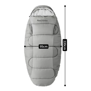 Спальный мешок овальный Naturehike PS300 CNK2350WS026, серый