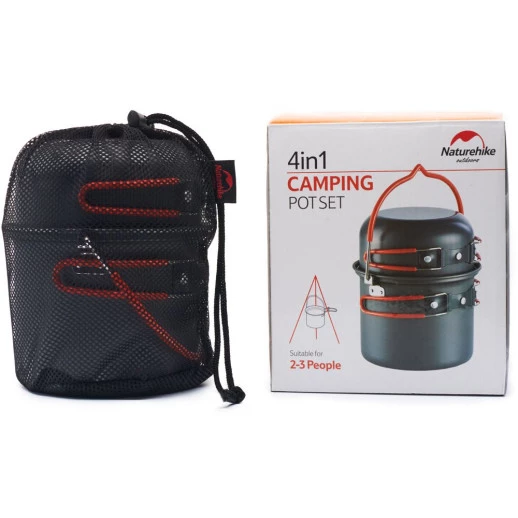 Набір посуду для кемпінгу 4 од. Naturehike NH18T018-G, алюміній
