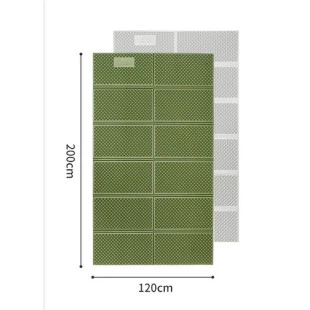Килимок складаний подвійний IXPE Naturehike CNK2450WS044, алюмінієва плівка, 200x120х1,8 см, оливковий зелений