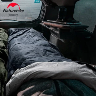 Спальный мешок Naturehike Y150L NH21MSD08, левый, серо-голубой