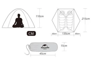 Палатка Naturehike Star-River 2 Updated NH17T012-T, 210T сверхлегкая двухместная с футпринтом, оранжевая